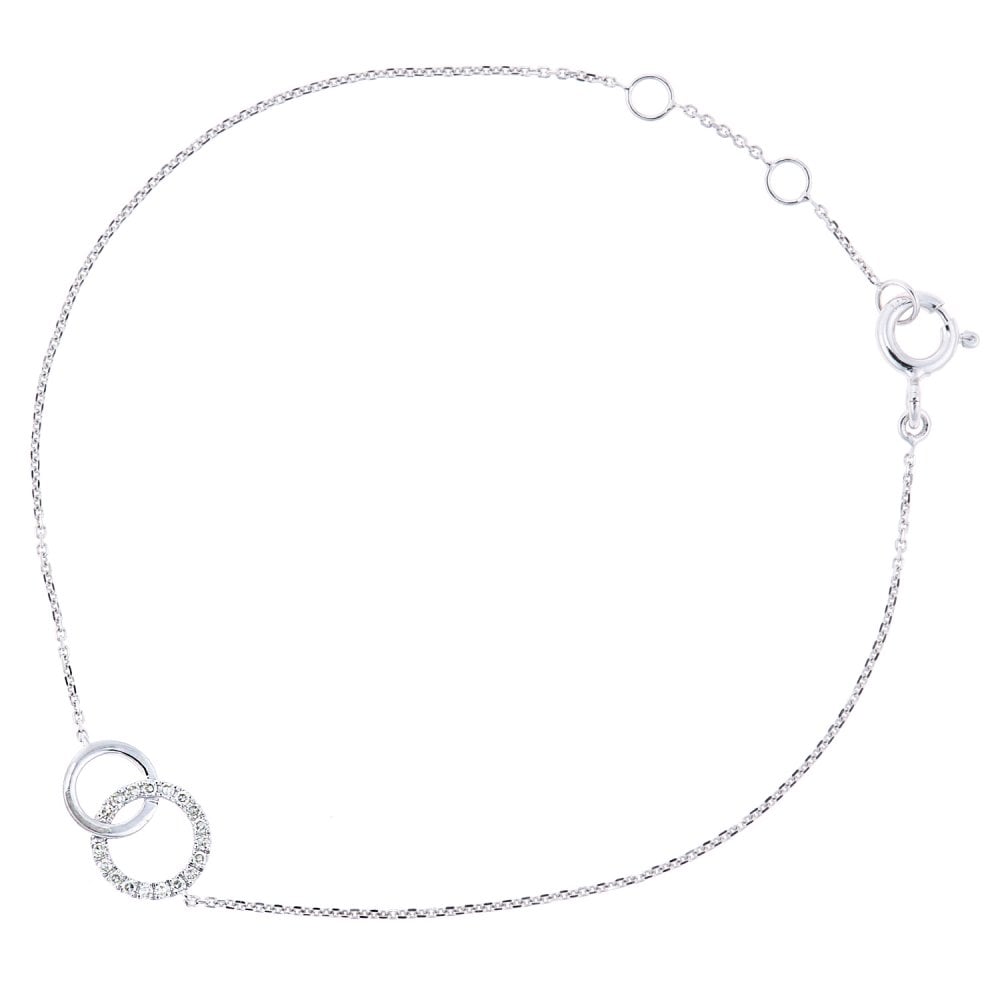 SPARKLD 9ct White Gold 0.05ct Diamond Bracelet