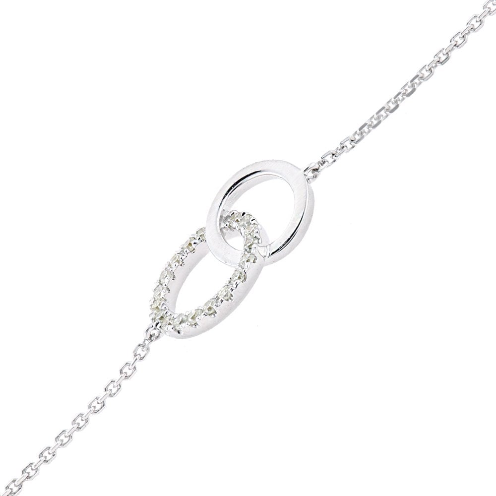 SPARKLD 9ct White Gold 0.05ct Diamond Bracelet