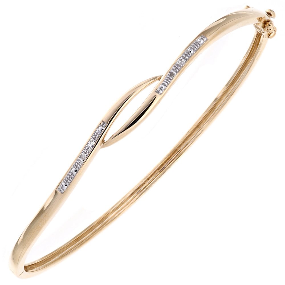 SPARKLD 9ct White Gold 0.10ct Diamond Filigree Bracelet