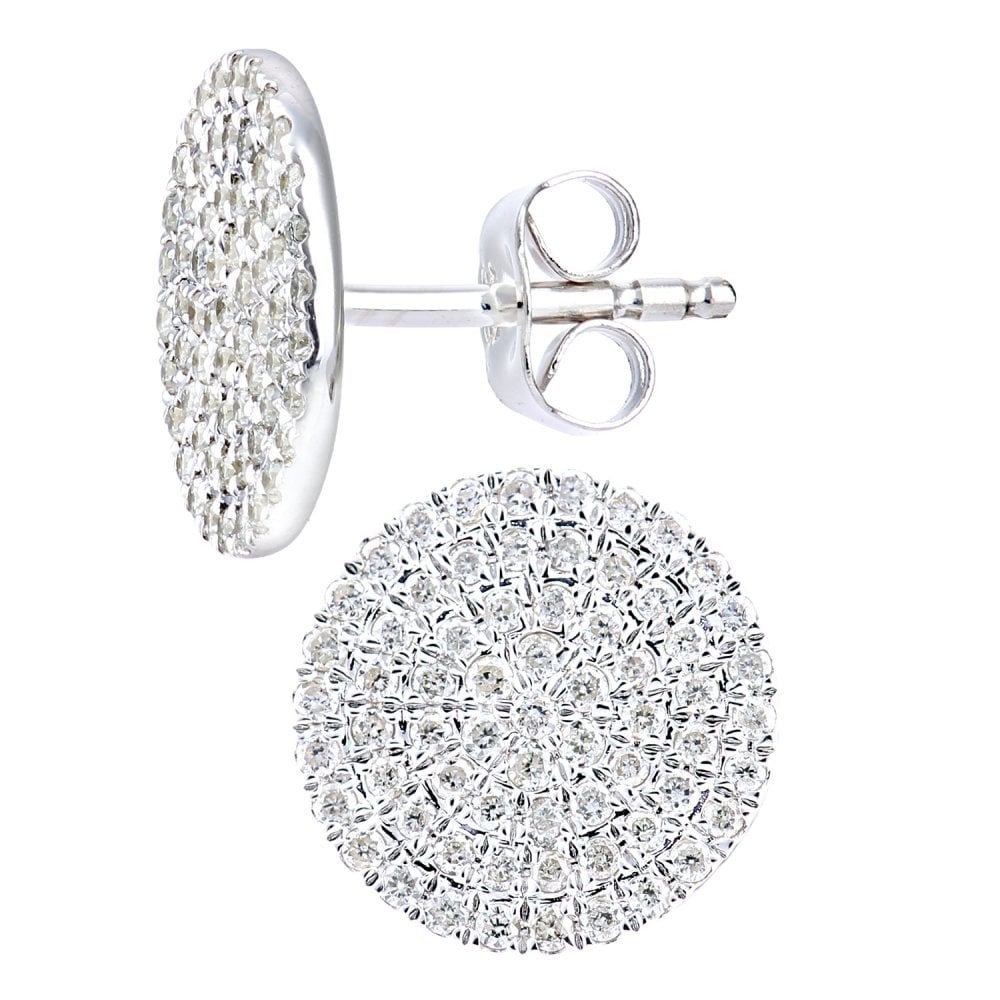 SPARKLD 9ct White Gold 0.40ct Diamond Halo Stud Earrings
