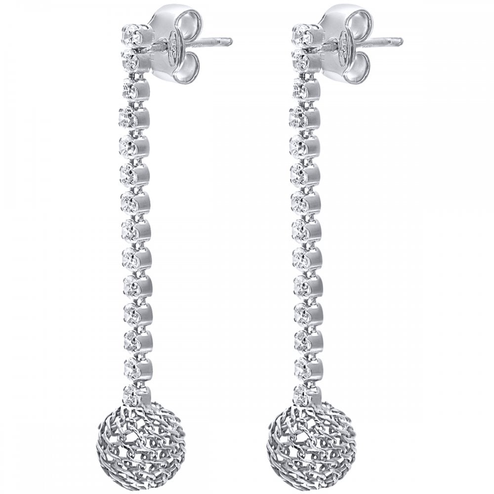 SPARKLD Gold Plated Silver CZ Drop Earrings