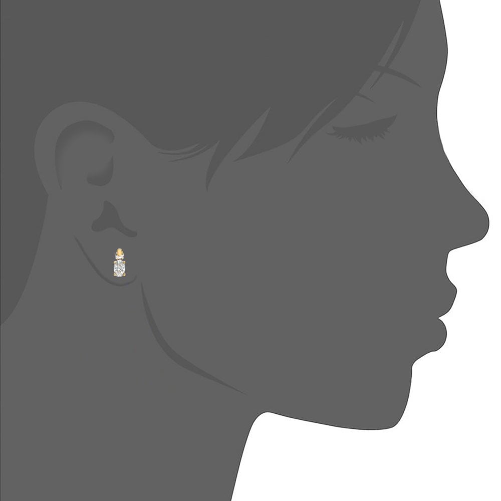 SPARKLD 9ct Gold Cubic Zirconia Birth Stone Earrings