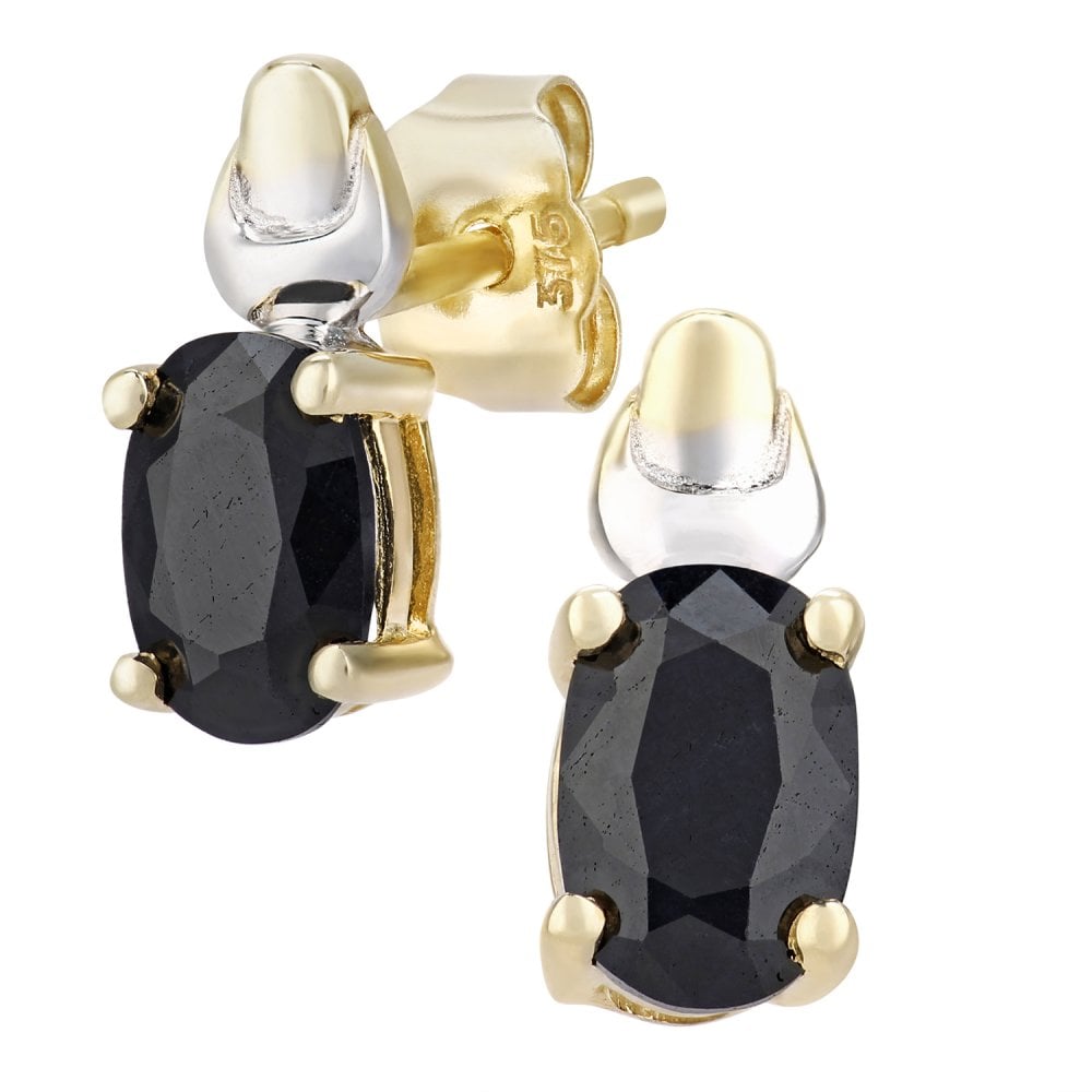 SPARKLD 9ct Gold Sapphire Birth Stone Earrings