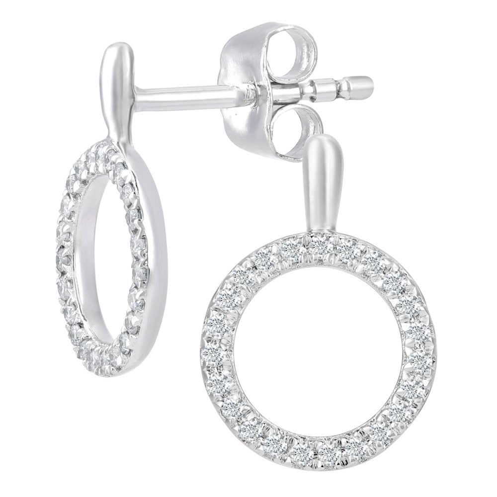SPARKLD 9ct Yellow Gold 0.13ct Diamond Circle Stud Earrings