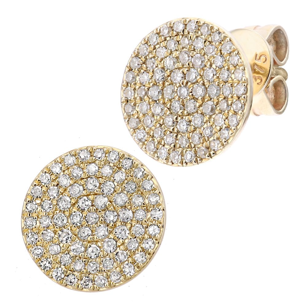 SPARKLD 9ct Yellow Gold 0.30ct Diamond Halo Stud Earrings