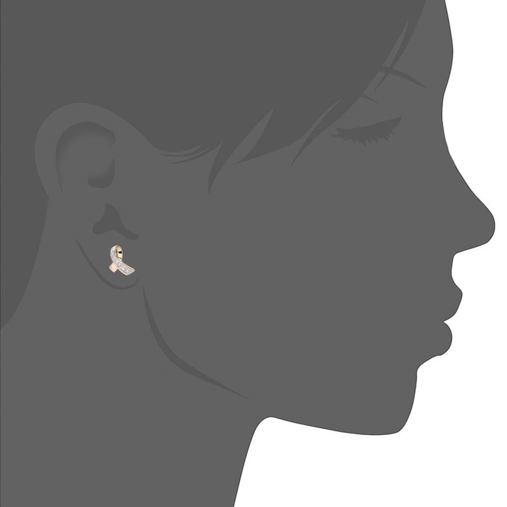 SPARKLD 9ct Yellow Gold 0.02ct Diamond Kiss Earrings