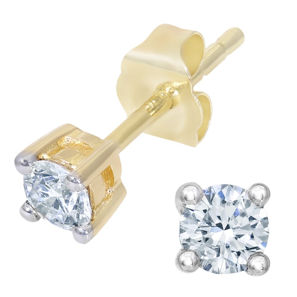 SPARKLD 9ct Yellow Gold 0.25ct IJ-I2 Diamond Earrings