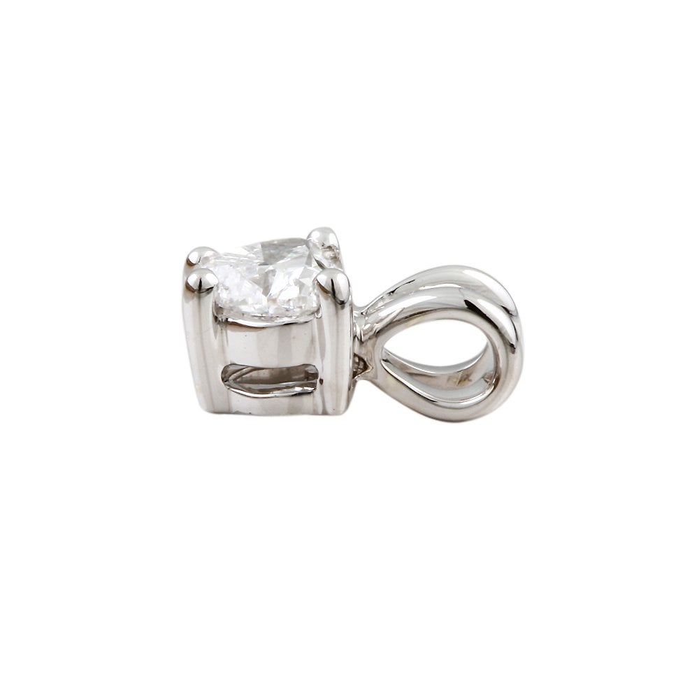 9ct White Gold 0.40ct Heart Shaped Diamond Solitaire Pendant
