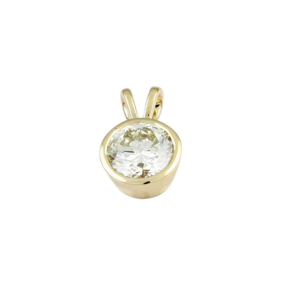 9ct Yellow Gold 1.29ct Round Brilliant Cut Diamond Solitaire Pendant