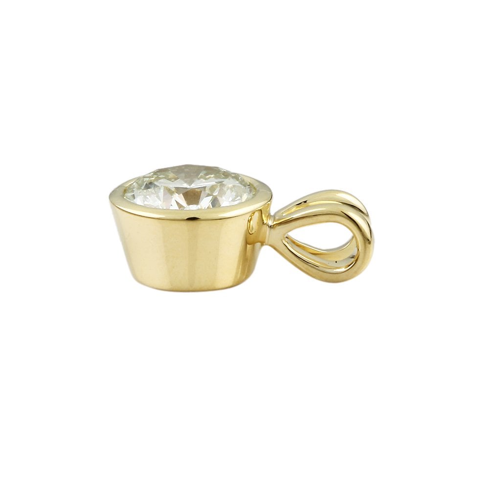 9ct Yellow Gold 1.29ct Round Brilliant Cut Diamond Solitaire Pendant