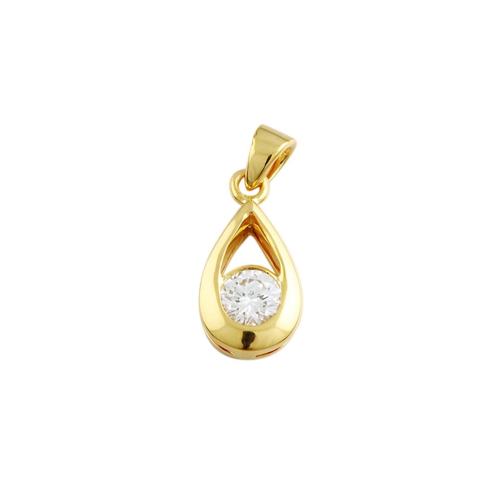 9ct Yellow Gold 0.45ct Round Brilliant Cut Diamond Solitaire Pendant