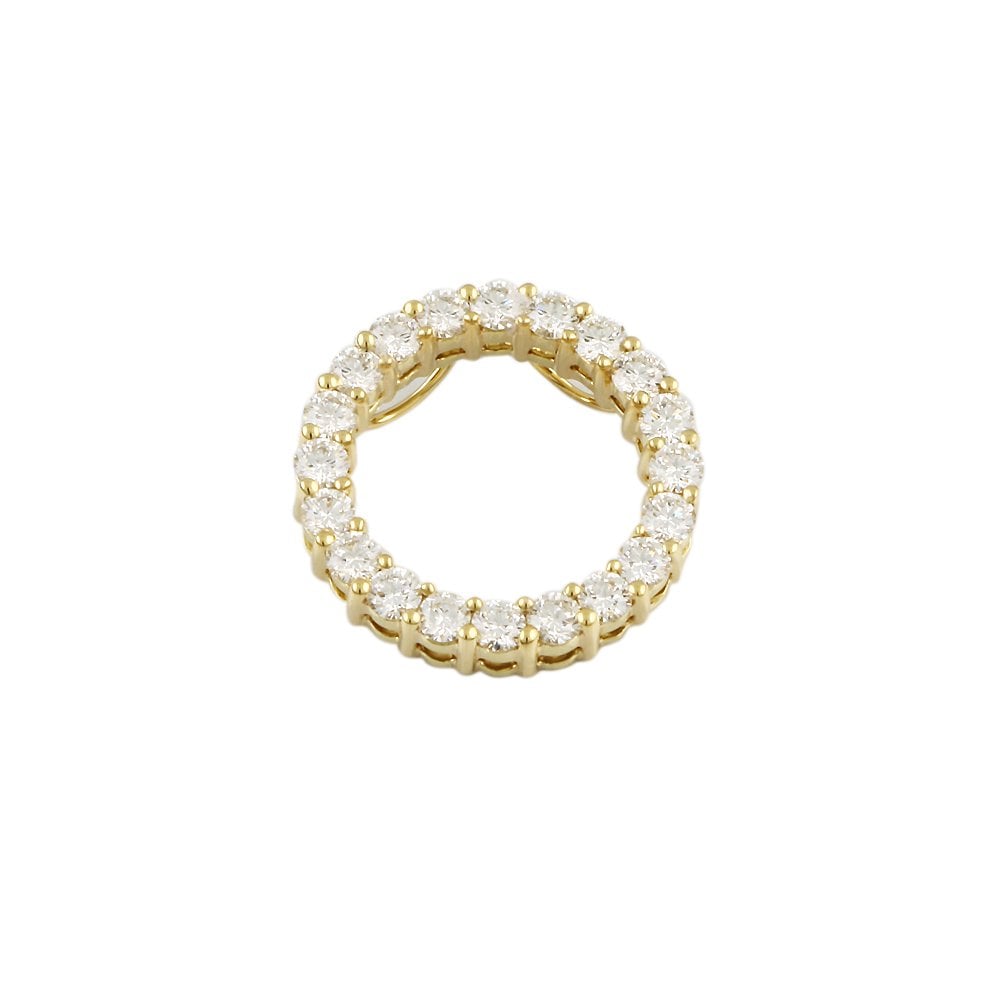 9ct Yellow Gold 1.35ct Round Brilliant Cut Diamonds Circle Pendant