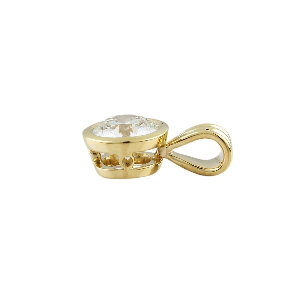 9ct Yellow Gold 0.65ct Round Brilliant Cut Diamond Solitaire Pendant