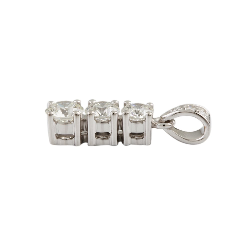 9ct White Gold 0.75ct Round Brilliant Cut Diamonds Pendant
