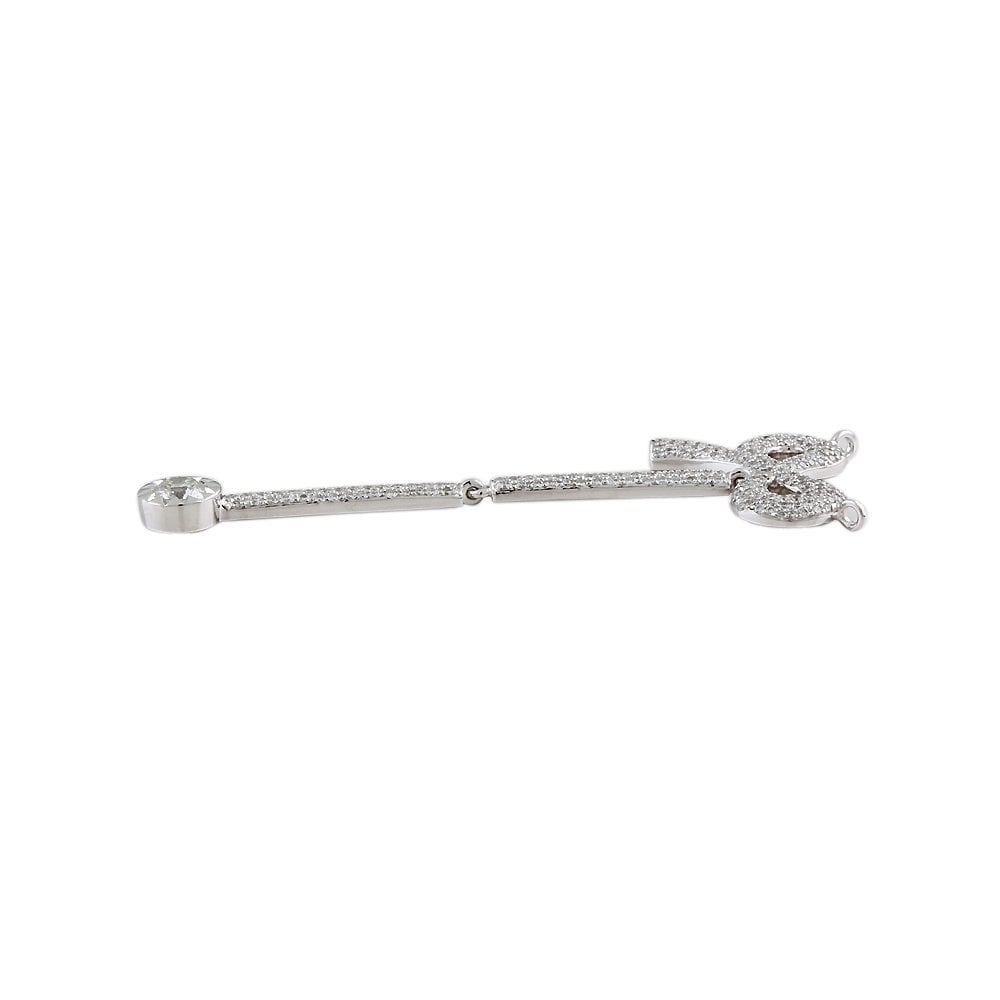 9ct White Gold 1.50ct Round Brilliant Cut Diamonds Bow Pendant