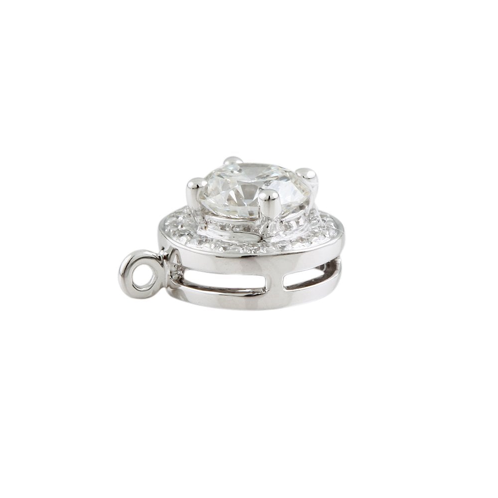 9ct White Gold 0.70ct Round Brilliant Cut Diamonds Cluster Pendant