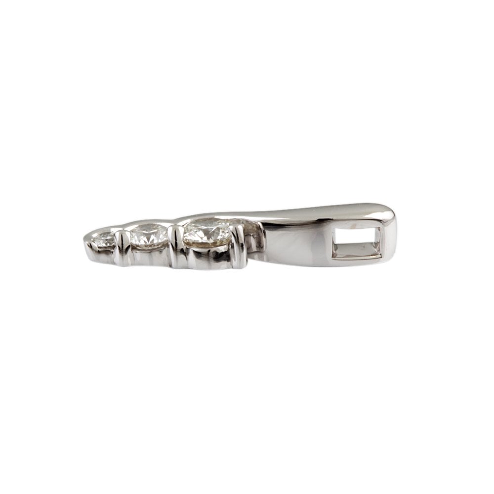 9ct White Gold 0.40ct Round Brilliant Cut Diamonds Three Stone Pendant