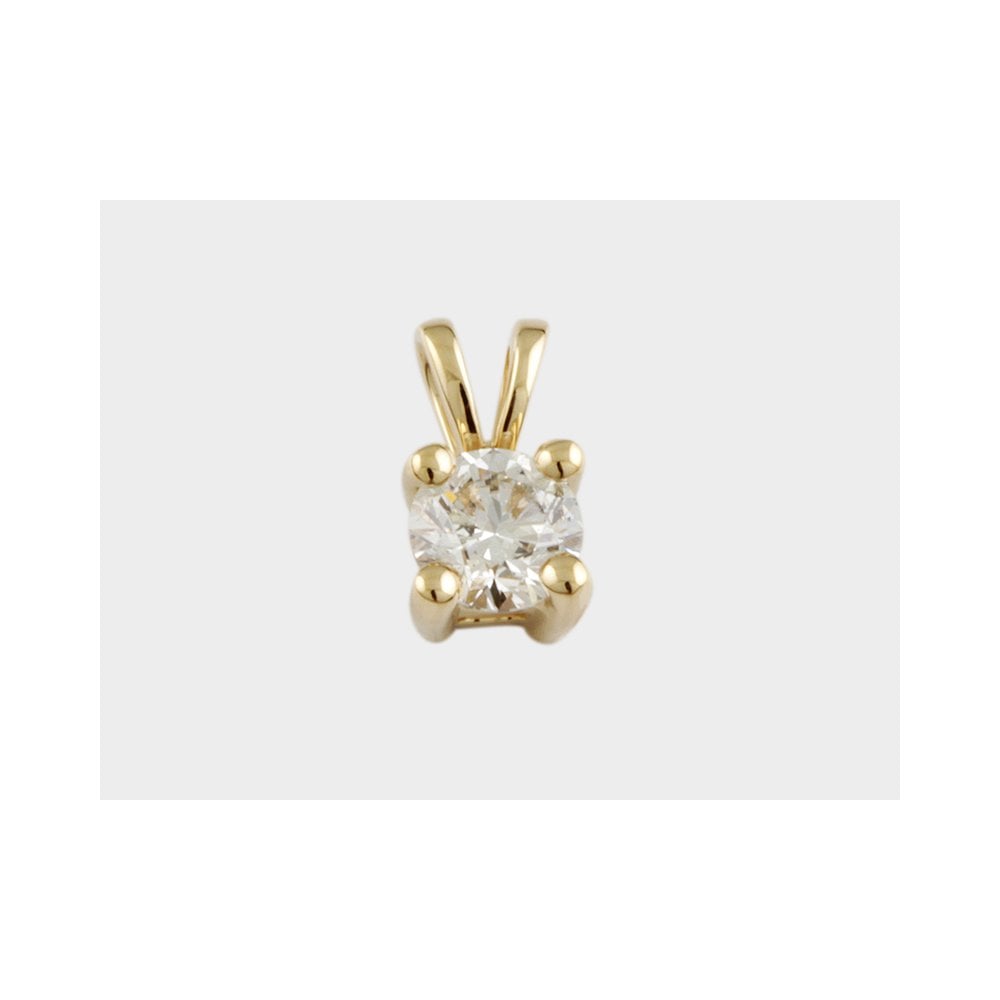 18ct Yellow Gold 0.40ct Round Brilliant Cut Diamond Solitaire Pendant