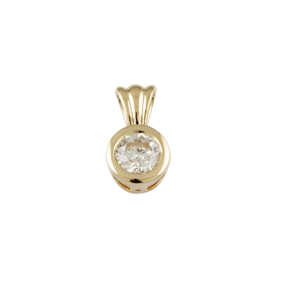 9ct Yellow Gold 0.50ct Round Brilliant Cut Diamond Solitaire Pendant