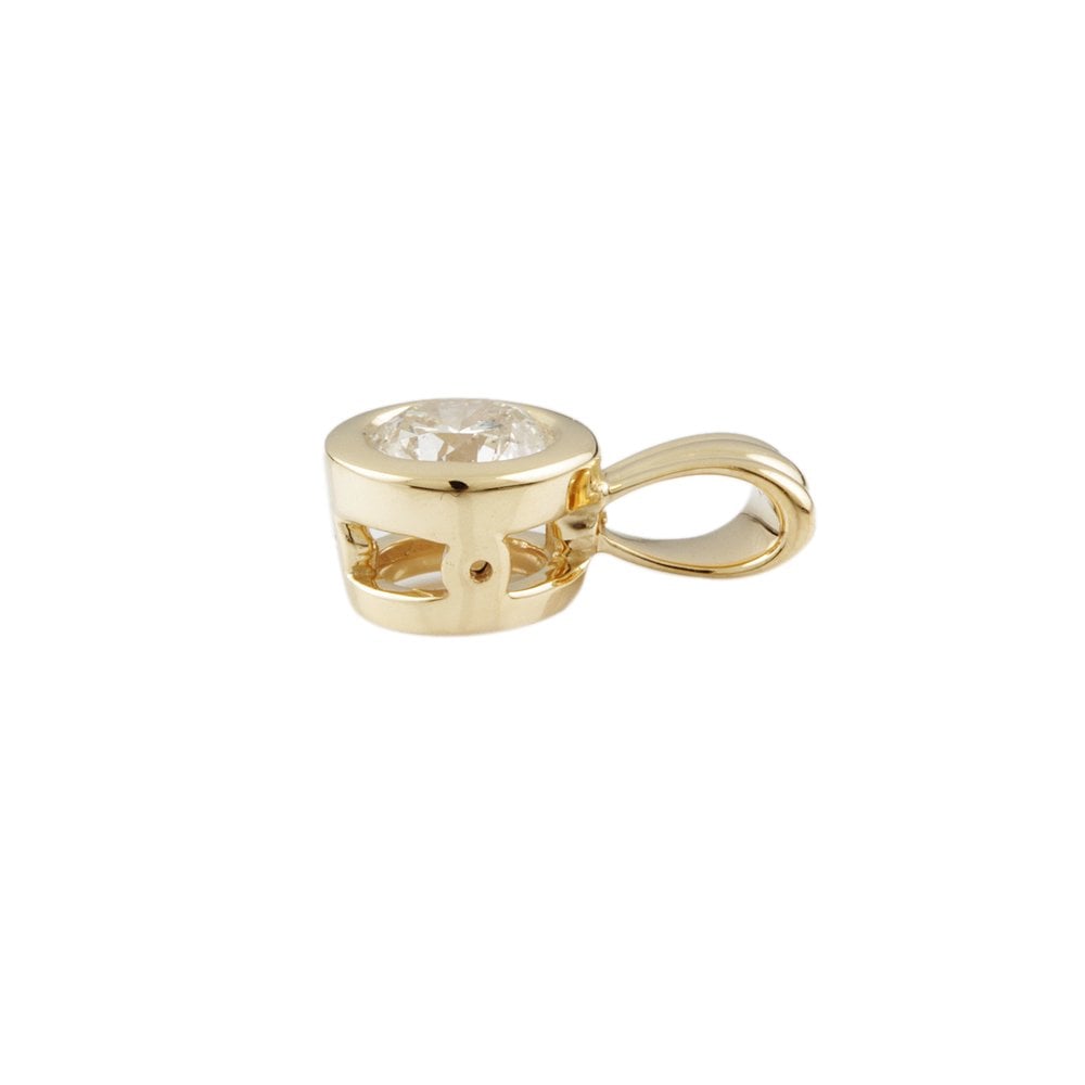 9ct Yellow Gold 0.50ct Round Brilliant Cut Diamond Solitaire Pendant