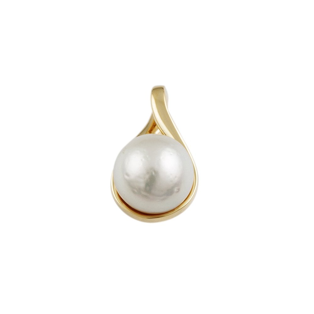 9ct Yellow Gold 10.50ct Round Pearl Single Stone Pendant