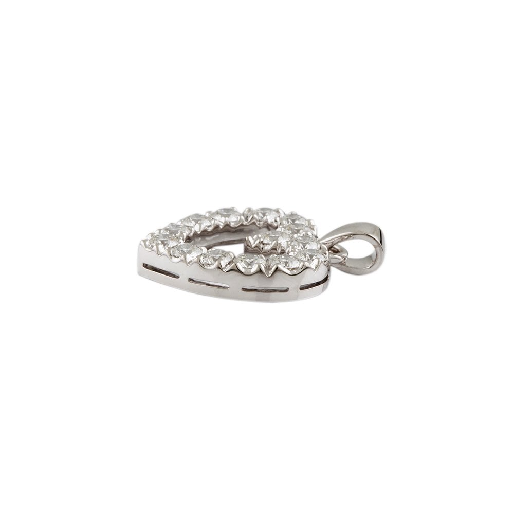 9ct White Gold 1.40ct Round Brilliant Cut Diamonds Heart Pendant