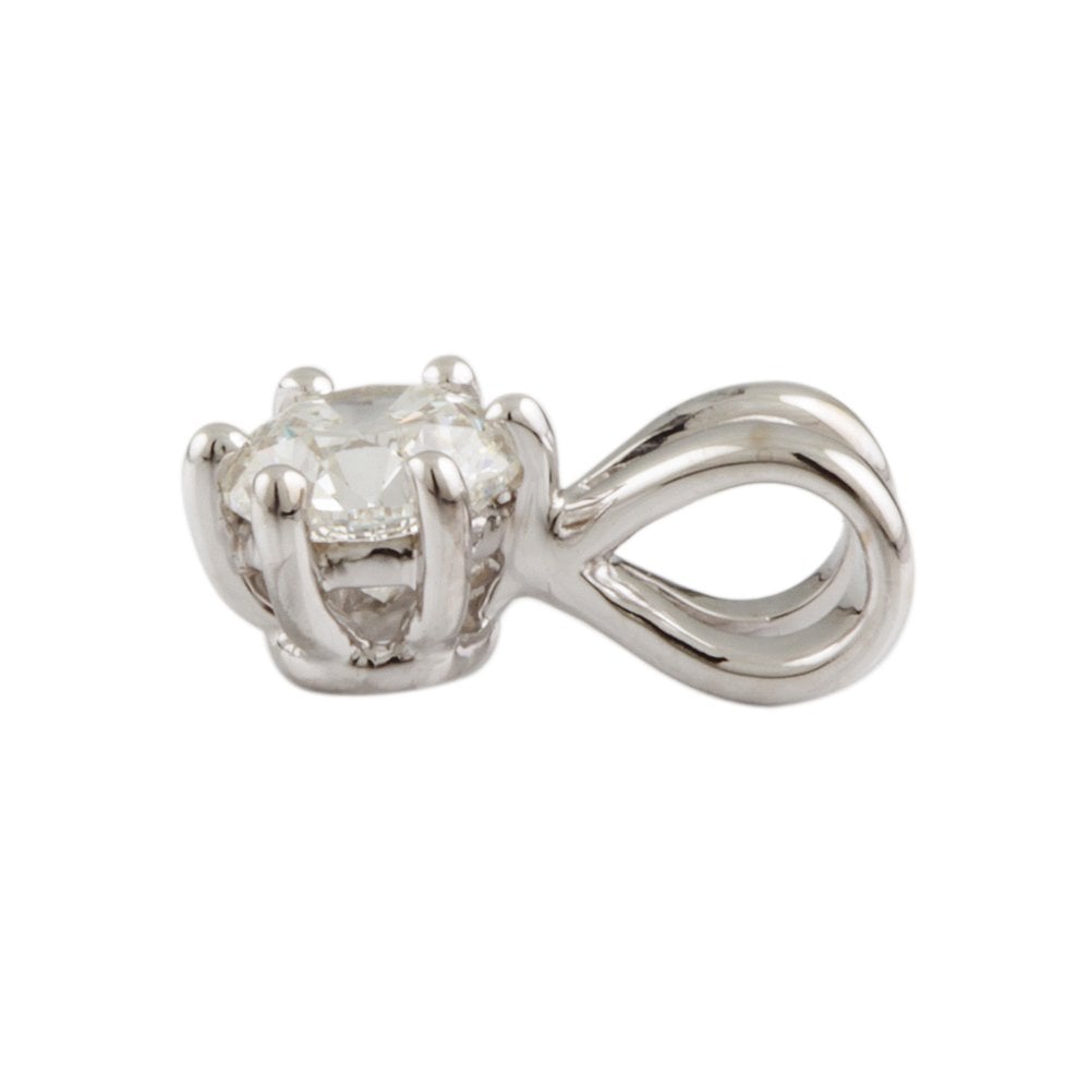 9ct White Gold 0.50ct Round Brilliant Cut Diamond Solitaire Pendant