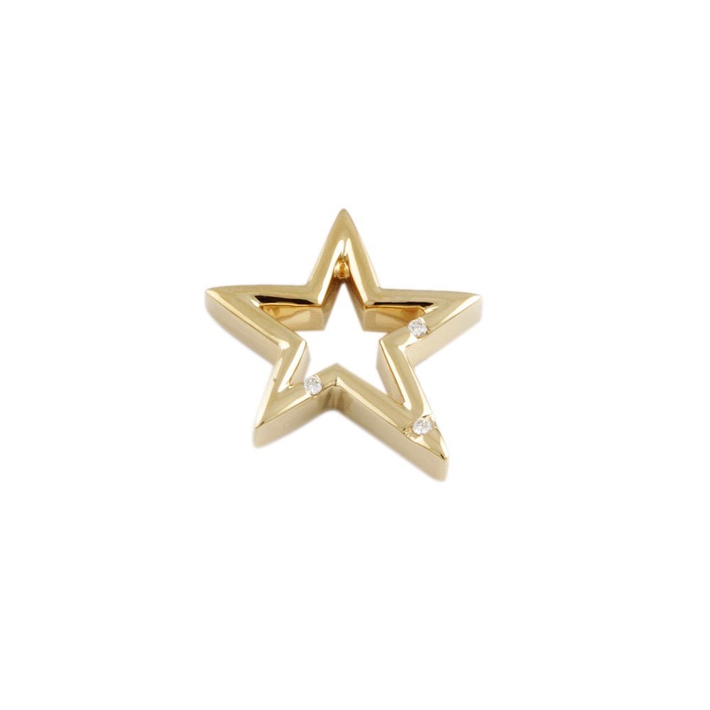 9ct Yellow Gold Star Pendant 0.02ct