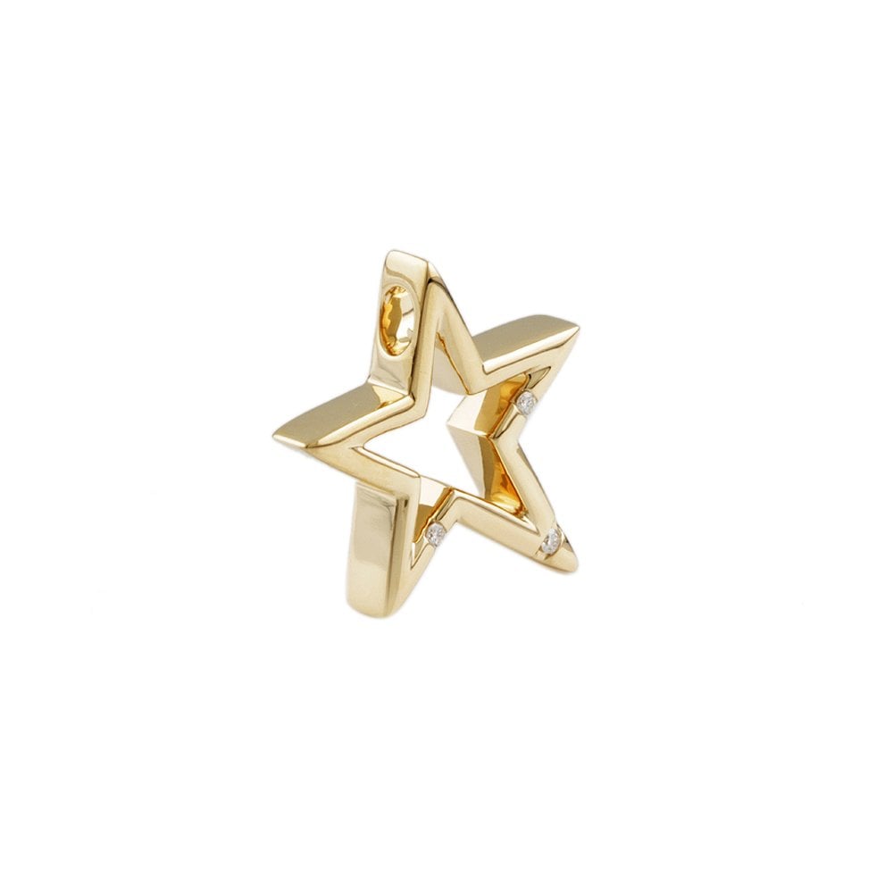 9ct Yellow Gold Star Pendant 0.02ct