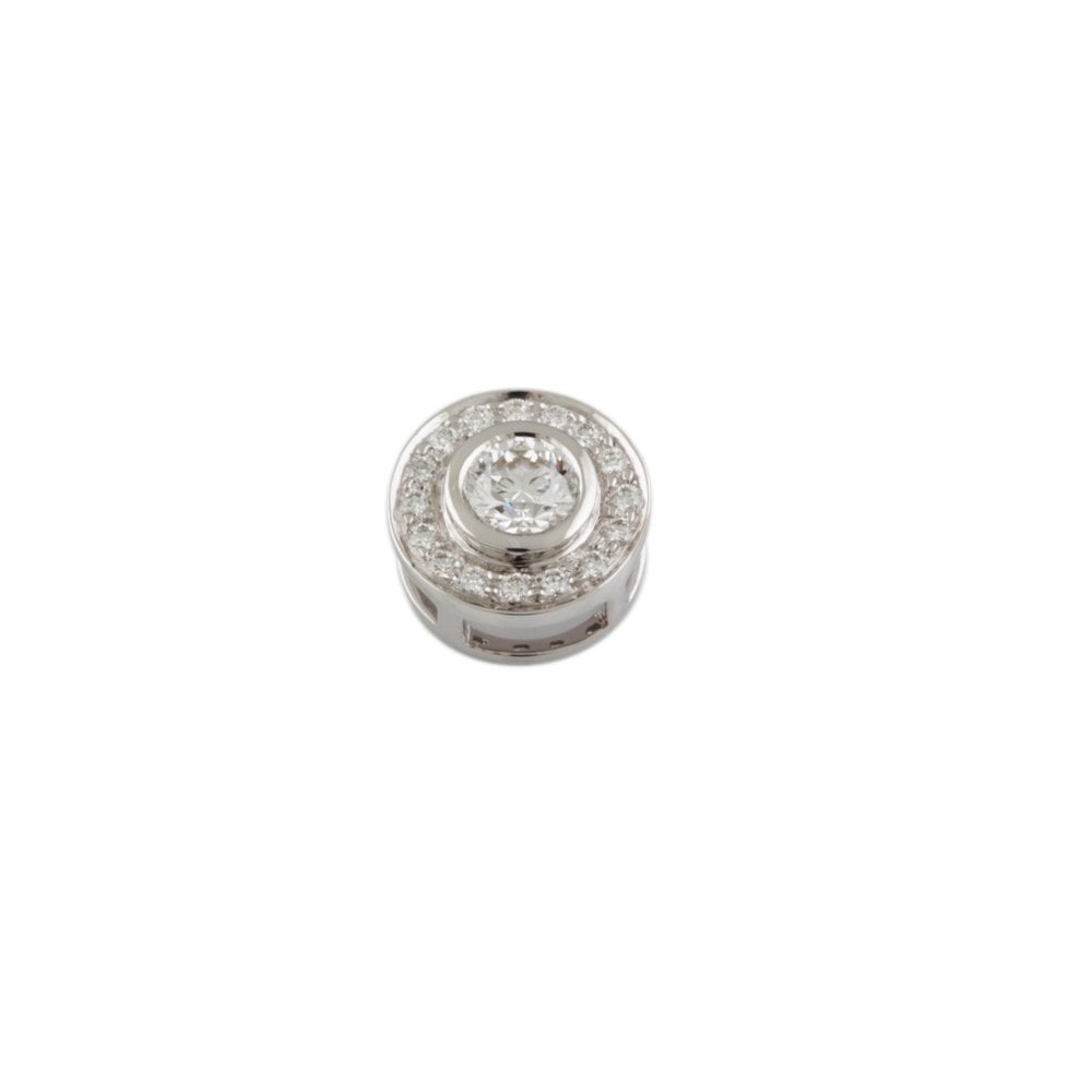 9ct White Gold 0.40ct Round Brilliant Cut Diamonds Cluster Pendant