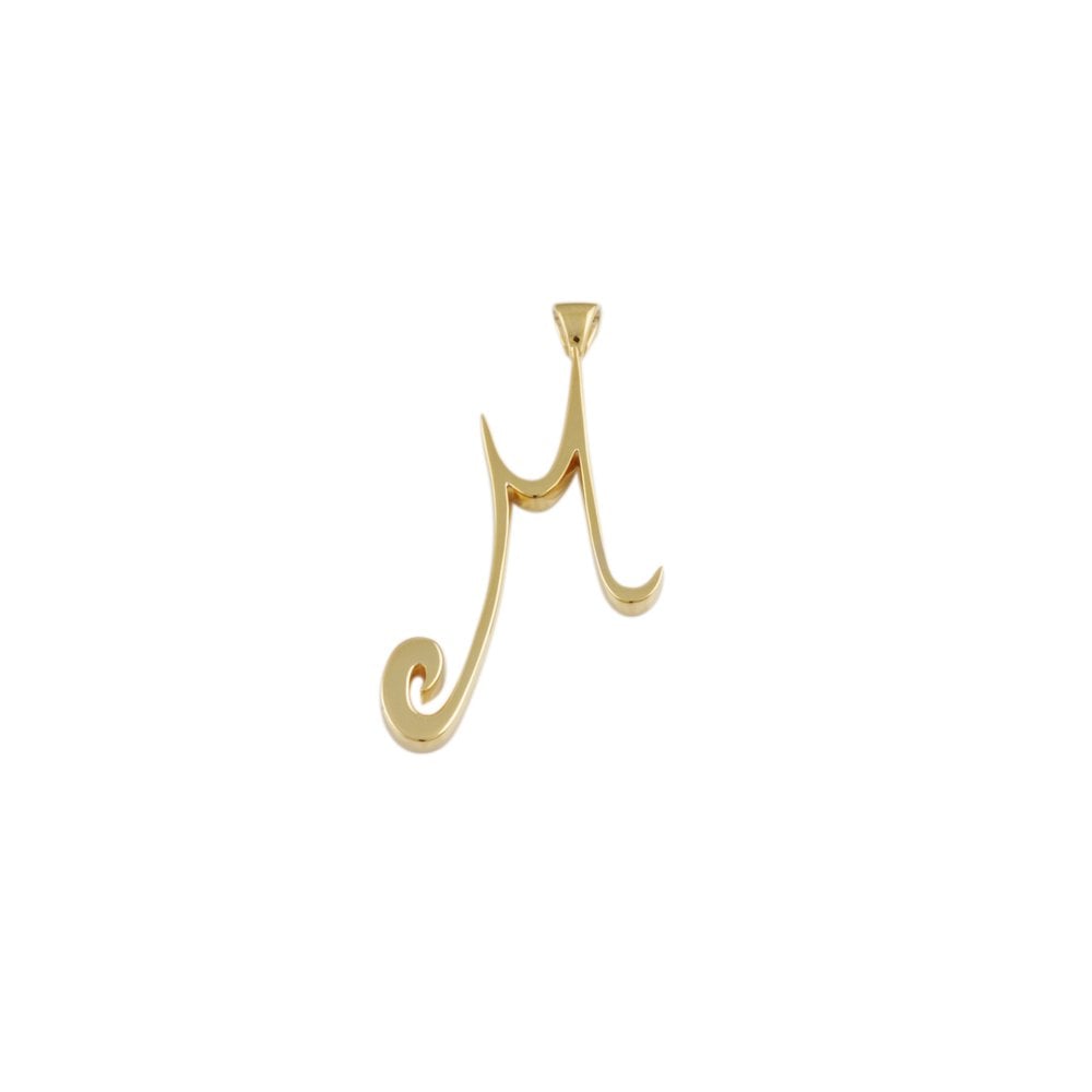 9ct Yellow Gold Plain Solid Initial Pendant
