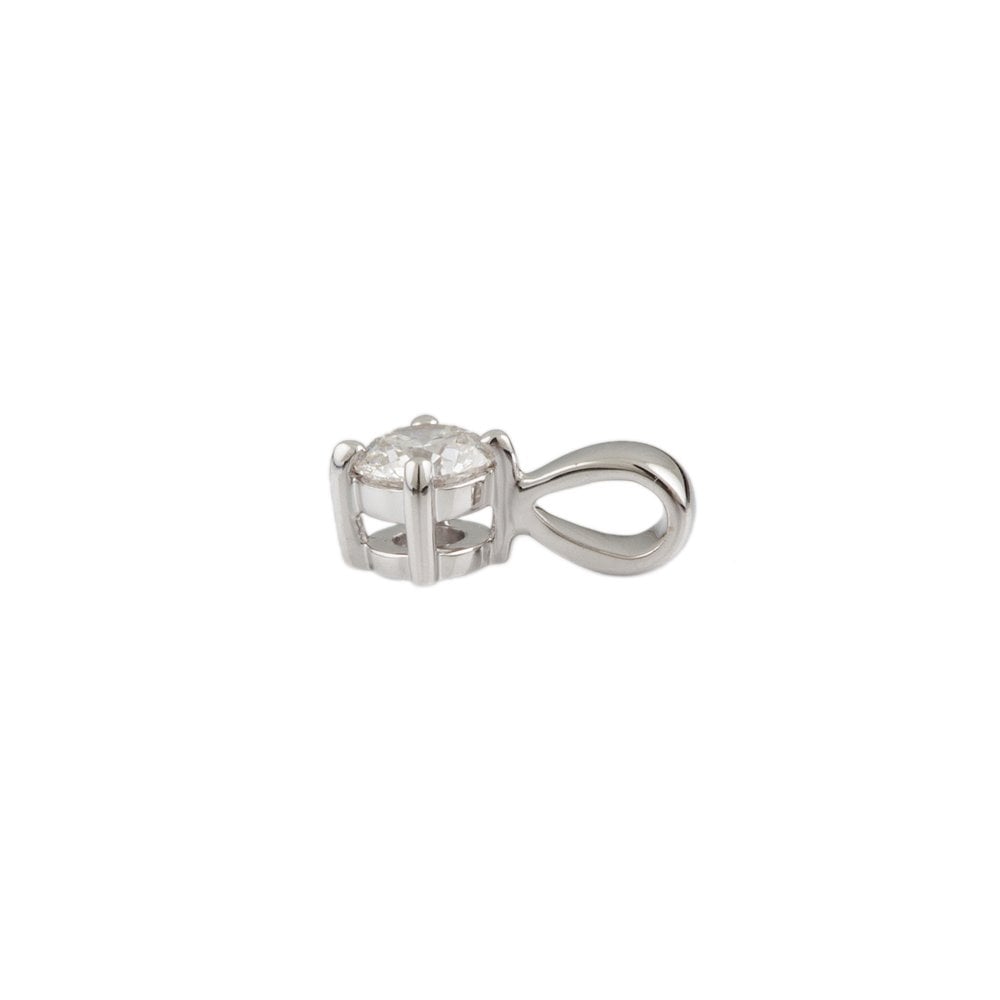 9ct White Gold 0.40ct Round Brilliant Cut Diamond Solitaire Pendant