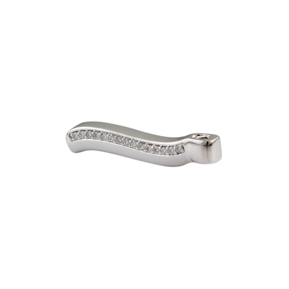 9ct White Gold Bar Pendant 0.12ct
