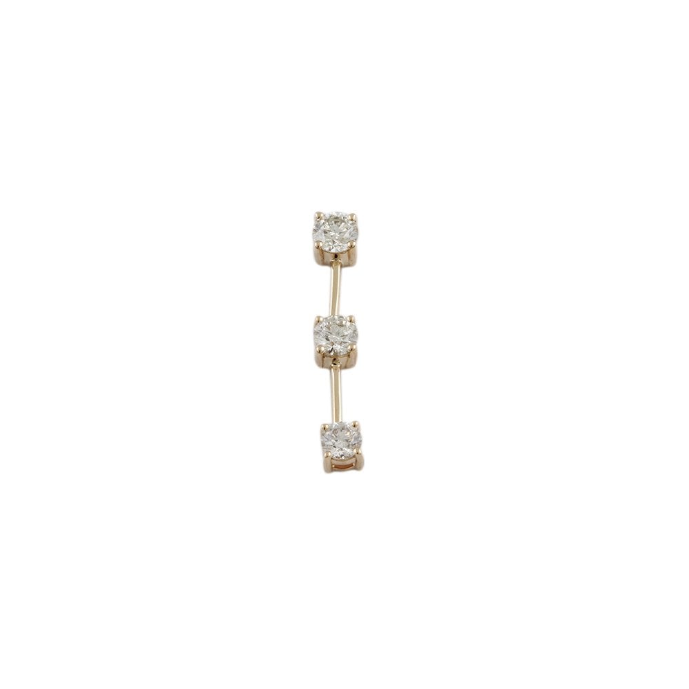 9ct Yellow Gold 1.00ct Round Brilliant Cut Diamonds Three Stone Pendant