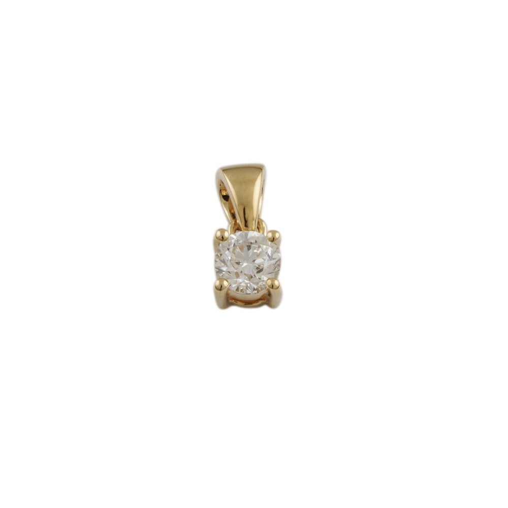 9ct Yellow Gold 0.50ct Round Brilliant Cut Diamond Solitaire Pendant