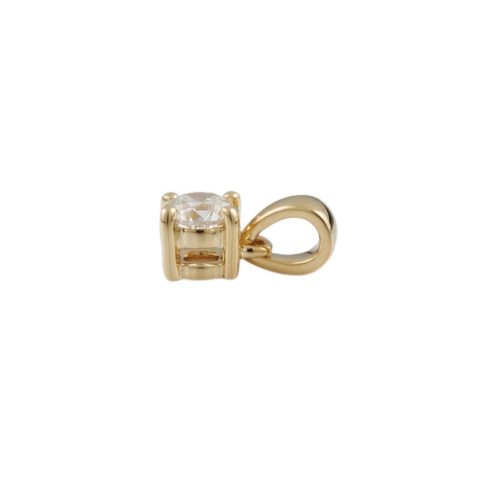 9ct Yellow Gold 0.50ct Round Brilliant Cut Diamond Solitaire Pendant