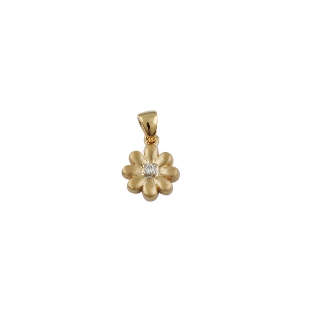 9ct Yellow Gold  Round Brilliant Cut Diamond Solitaire Pendant  0.03ct