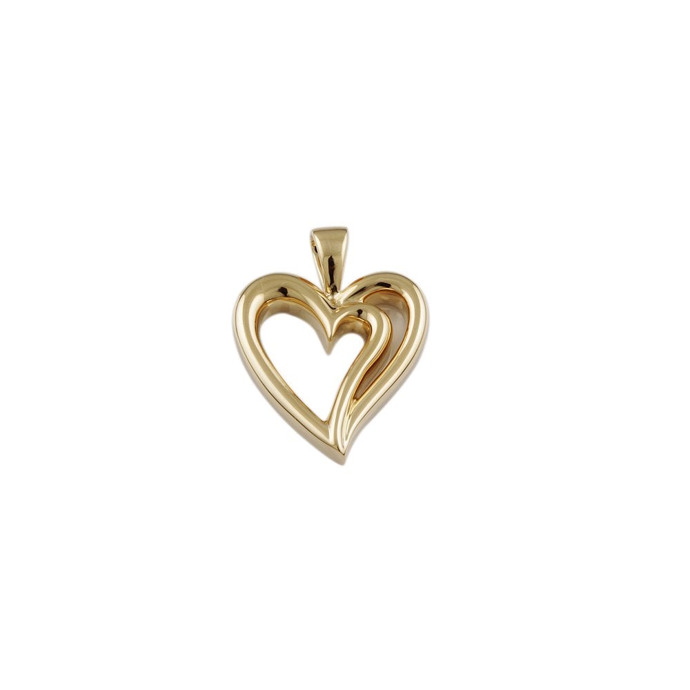 Premium Weight 9ct Yellow Gold Plain Solid Heart Pendant