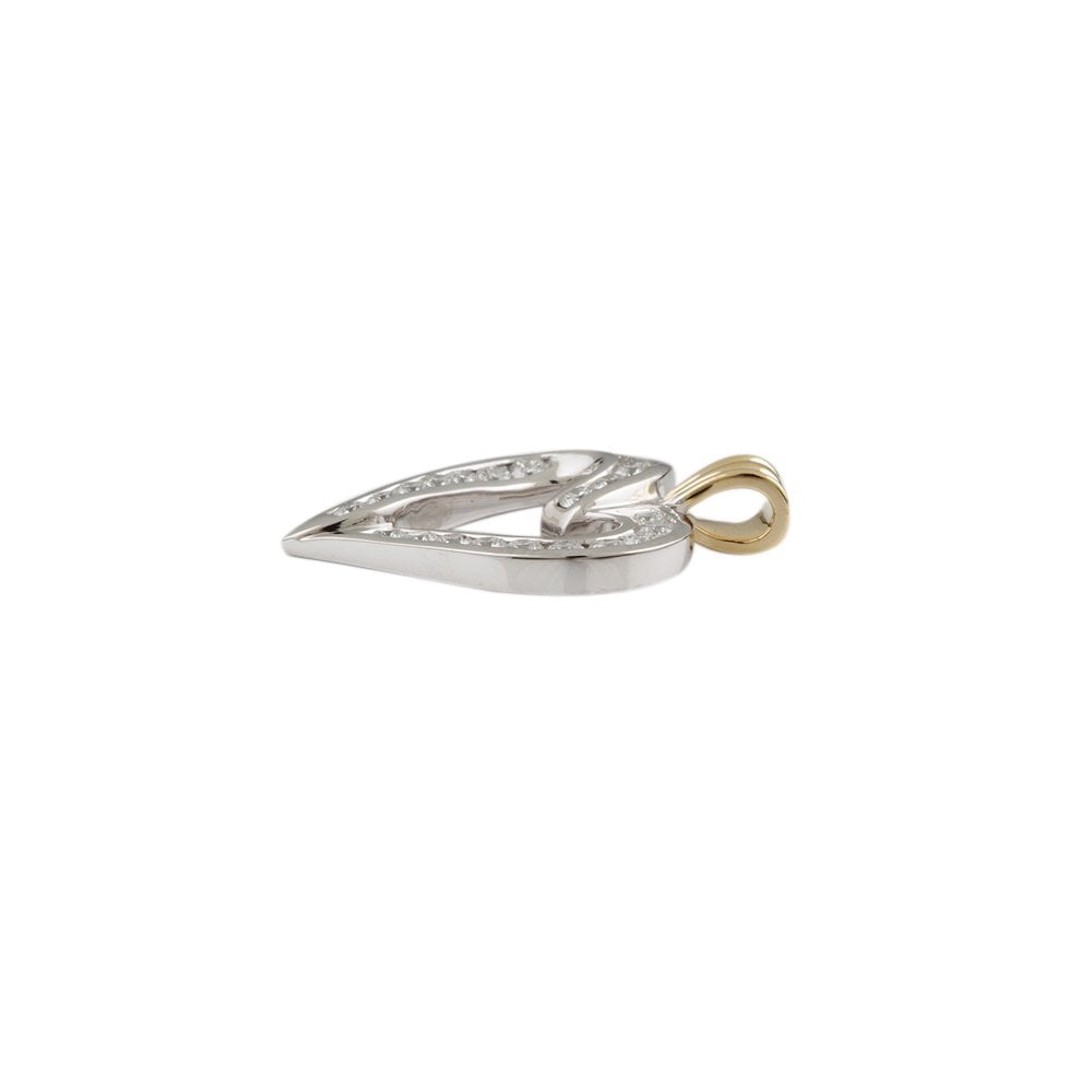 9ct Yellow and White Gold 0.93ct Round Brilliant Cut Diamonds Heart Pendant
