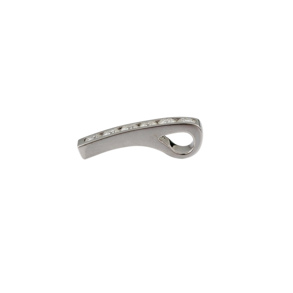 9ct White Gold 0.90ct Round Brilliant Cut Diamonds Bar Pendant