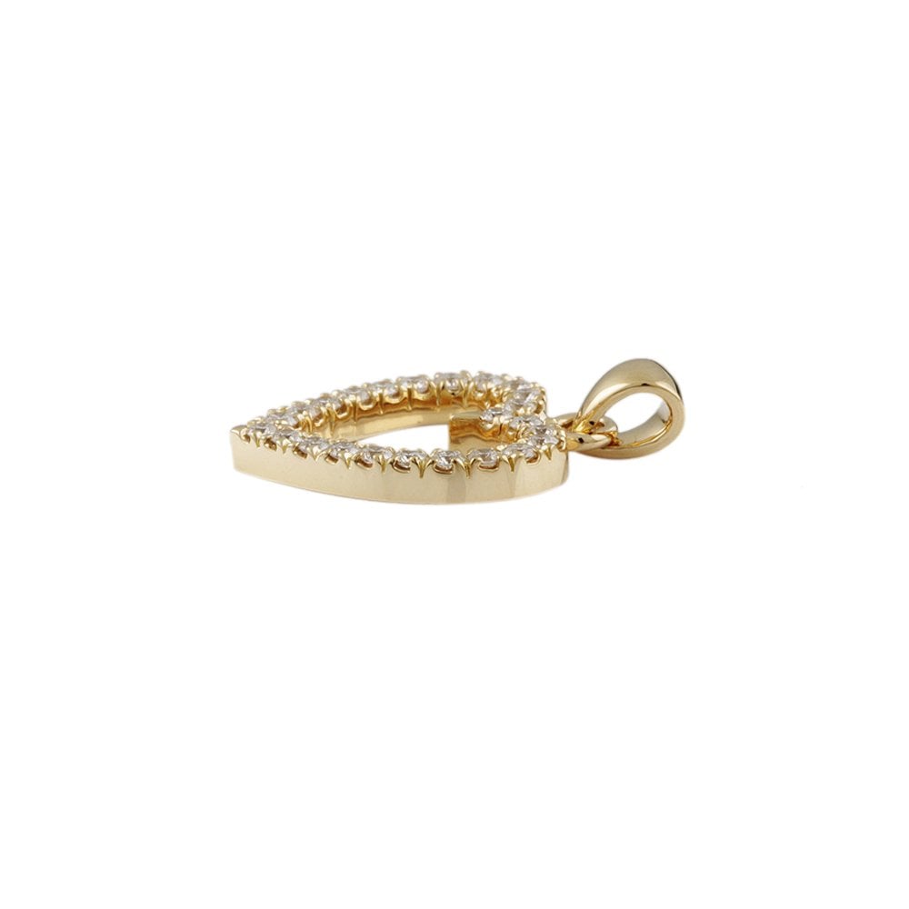 9ct Yellow Gold 0.57ct Round Brilliant Cut Diamonds Heart Pendant