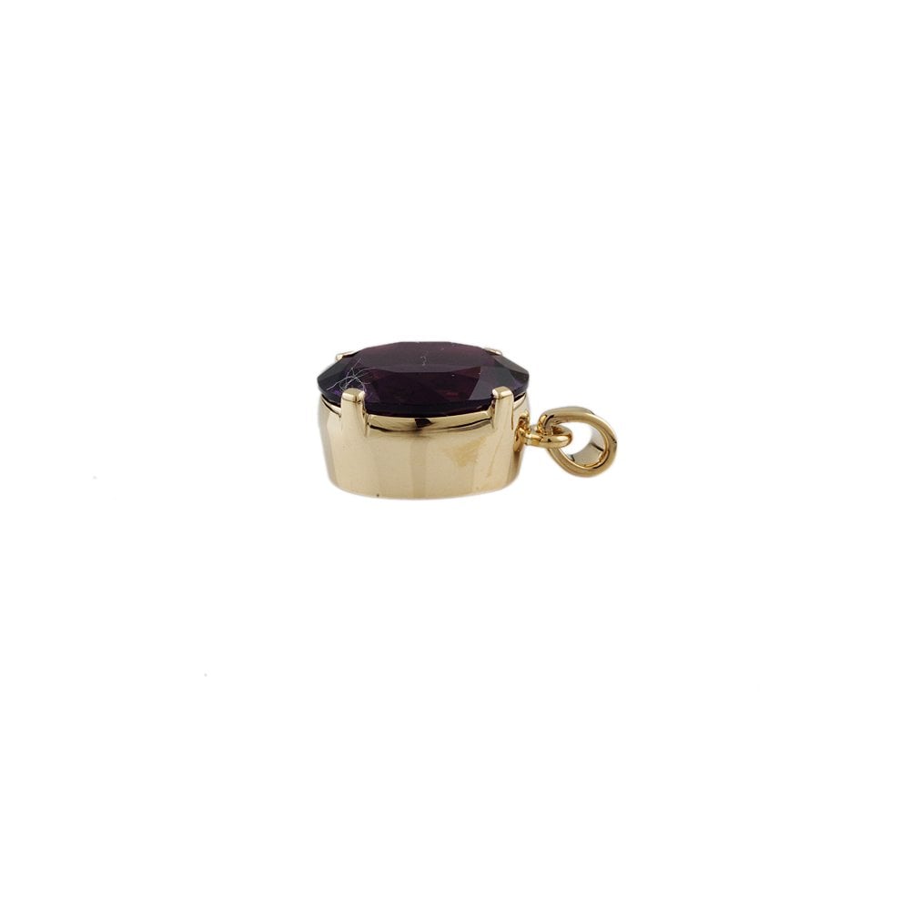 9ct Yellow Gold 6.63ct Oval Amethyst Single Stone Pendant