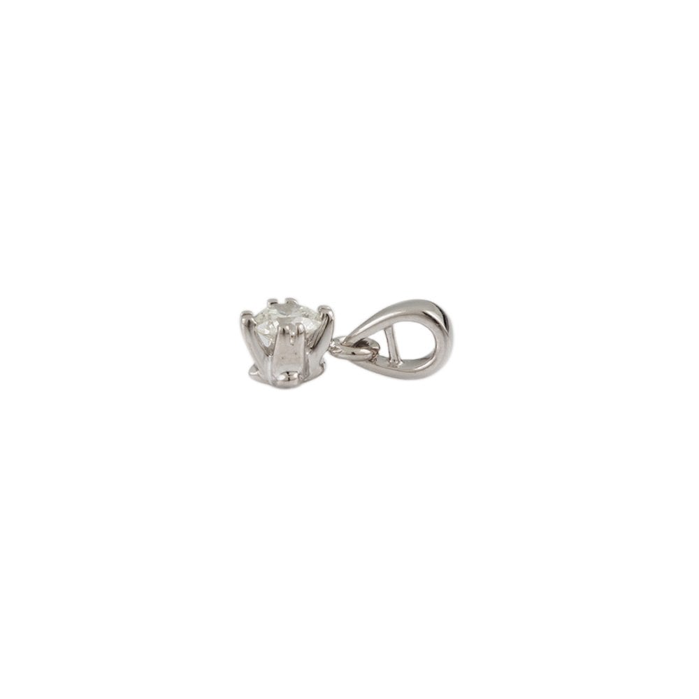 9ct White Gold 0.25ct Round Brilliant Cut Diamond Solitaire Pendant