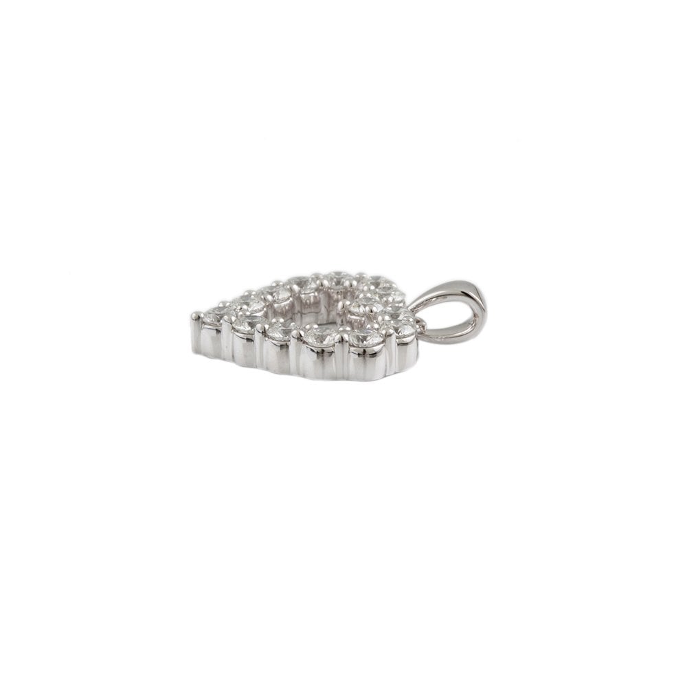 9ct White Gold 1.13ct Round Brilliant Cut Diamonds Heart Pendant