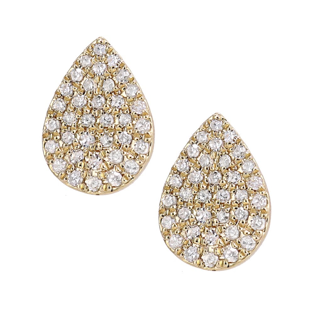 SPARKLD 9ct Yellow Gold 0.18ct Diamond Stud Teardrop Earrings