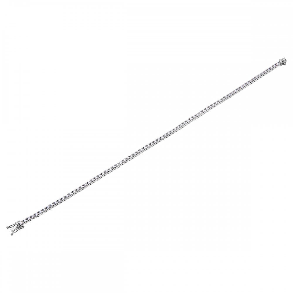 SPARKLD 18ct White Gold Tennis Bracelet, I/SI Certified 1.00ct Round Brilliant Diamonds