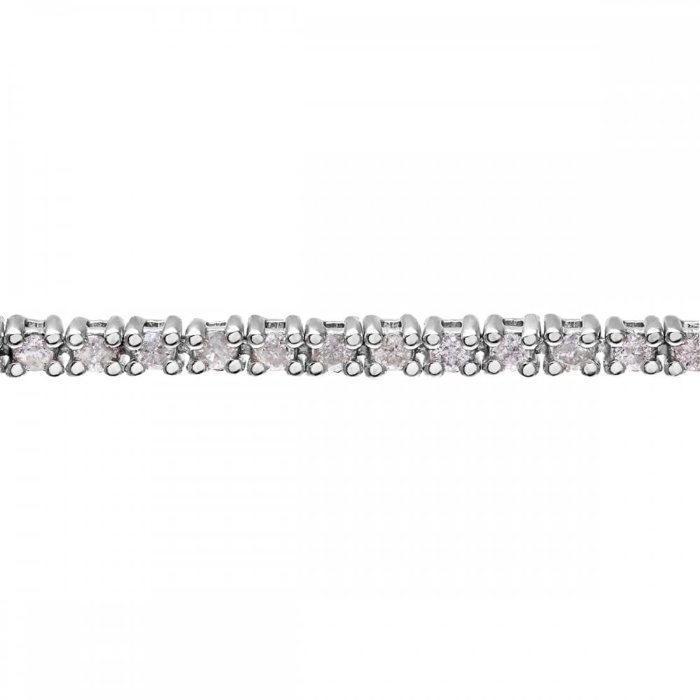 SPARKLD 18ct White Gold Tennis Bracelet, I/SI Certified 1.00ct Round Brilliant Diamonds