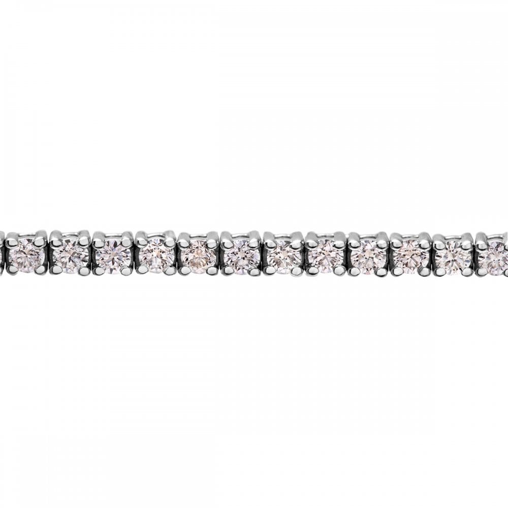 SPARKLD 18ct White Gold Tennis Bracelet, I/SI Certified 2ct Diamonds, Round Brilliant