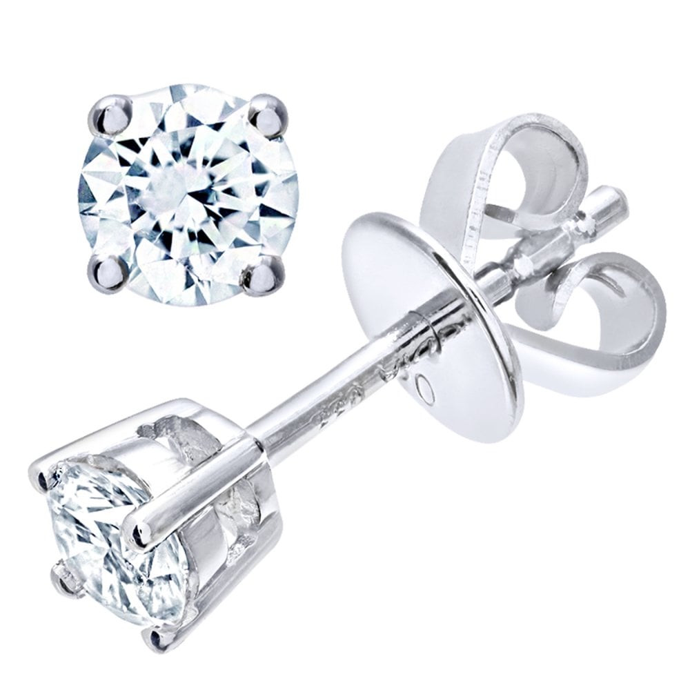 SPARKLD Platinum Stud Earrings, IJ/I Certified 0.33ct Round Brilliant Diamonds