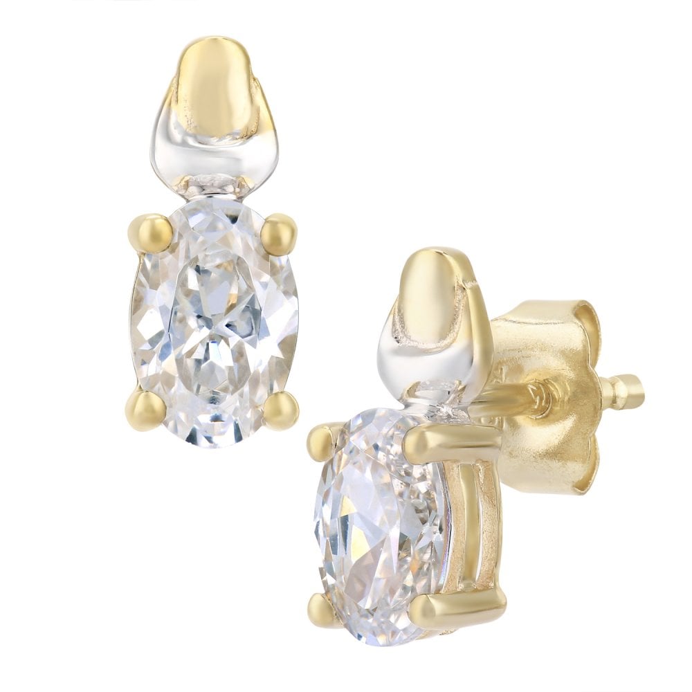 SPARKLD 9ct Gold Cubic Zirconia Birth Stone Earrings